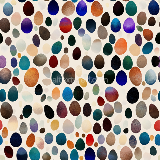 Seamless 3D Pebble Stone Mosaic PBR Texture with Multicolor Oval Tiles texture preview