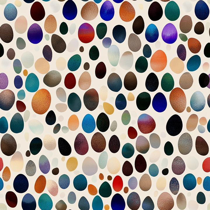 Pebble Stone Mosaic with Multicolor Oval Tiles seamless PBR texture preview