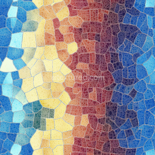 Seamless 3D Mosaic PBR Texture with Colorful Cracked Tile Pattern texture preview