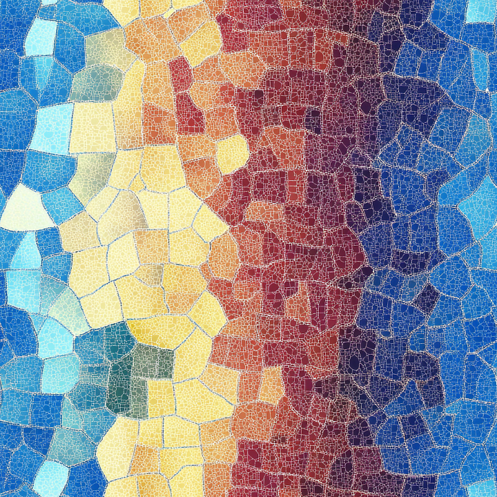 Mosaic with Colorful Cracked Tile Pattern seamless PBR texture preview