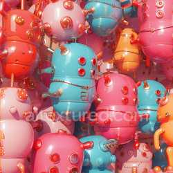 seamless Seamless 3D Inflated Glossy Vinyl Bubble PBR Texture in Vibrant Multicolor texture 8k free download PBR