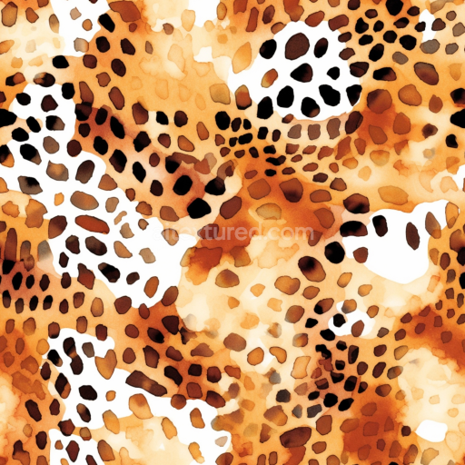 Seamless 3D PBR Leopard Print Texture with Warm Brown and Black Spots