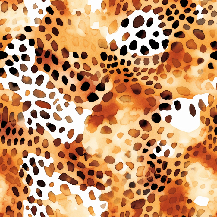 Leopard Print with Warm Brown and Black Spots seamless PBR texture preview