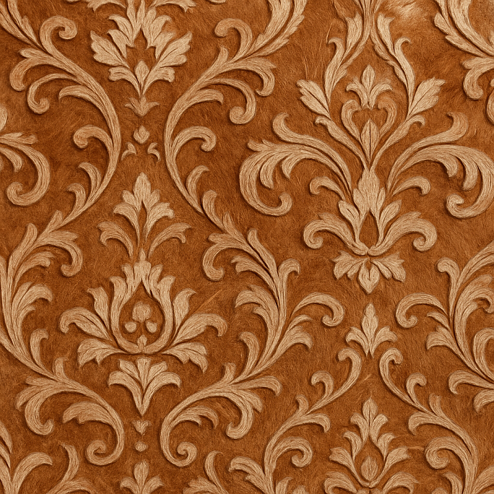 Ornate Cowhide seamless PBR texture preview