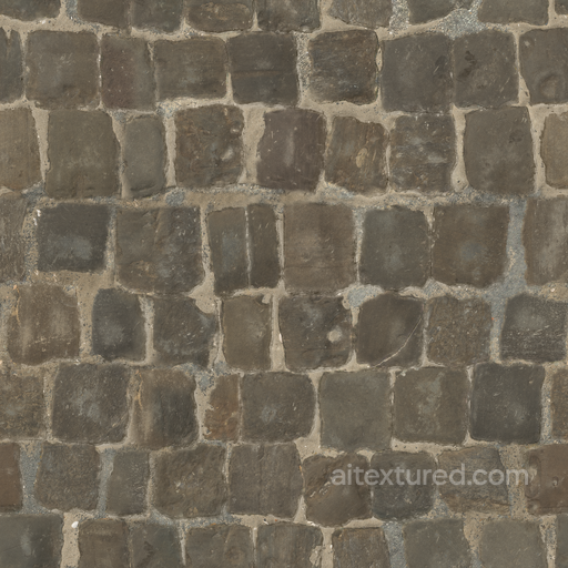 Cobblestone Floor - Cobblestone Plastered Cracked Smooth Pavement Floor seamless Flooring PBR texture