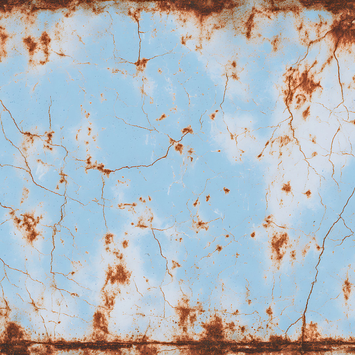 Rusty Metal with Fine Cracks and Corrosion Spots seamless PBR texture preview