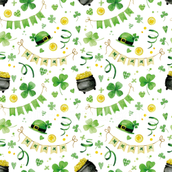 seamless Seamless 3D PBR Texture of St Patrick's Day Watercolor Symbols Pattern texture 8k free download PBR