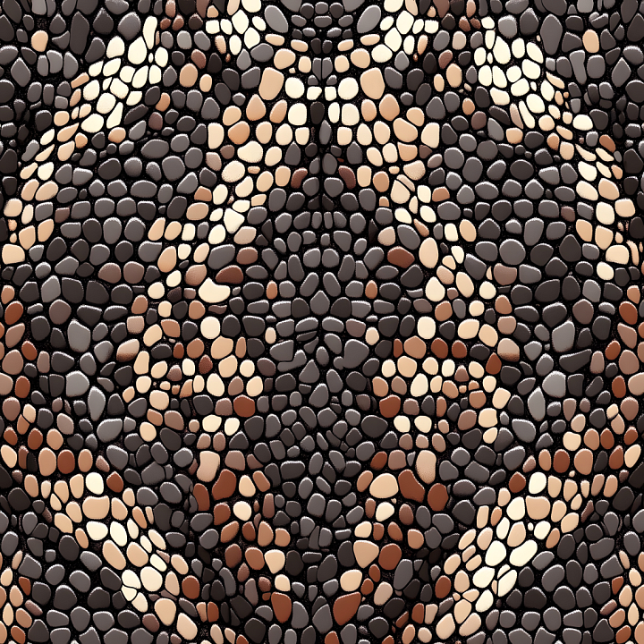 Stylized Mosaic Skin With Organic Rounded Scales seamless PBR texture preview