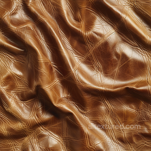 Glossy Wrinkled Brown Leather Seamless Texture with Natural Grain seamless Leather PBR texture