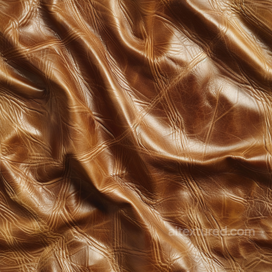 Glossy Wrinkled Brown Leather Seamless Texture with Natural Grain Leather texture preview