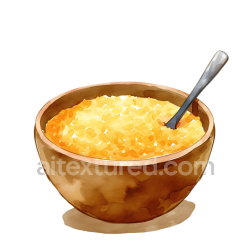 seamless Breakfast Cornmeal Porridge in Rustic Bowl PNG Graphic texture 8k free download PBR