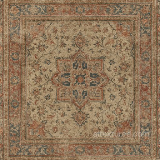 Worn Oriental Carpet Seamless Texture seamless Carpet PBR texture