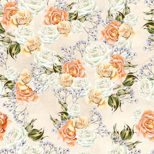 Flower Texture of Watercolor Floral Roses on Paper seamless Flower  PBR texture