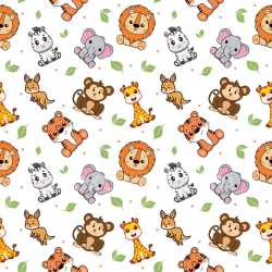 Pattern Bundle - Seamless 3D Pattern PBR Texture Featuring Cute Cartoon Animals with Playful Motifs texture preview