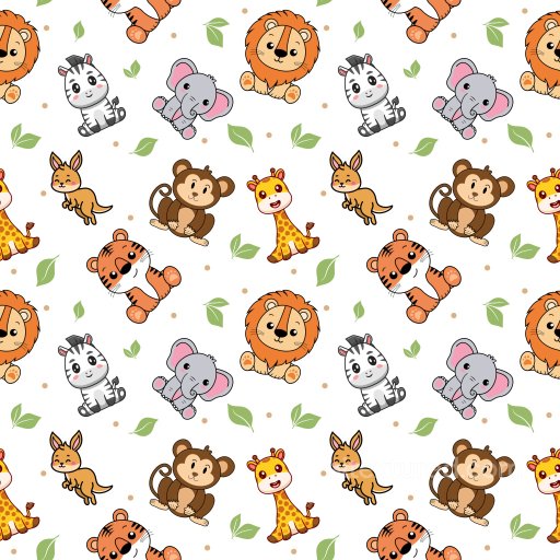 Pattern PBR Texture Featuring Cute Cartoon Animals with Playful Motifs seamless Pattern Bundle PBR texture