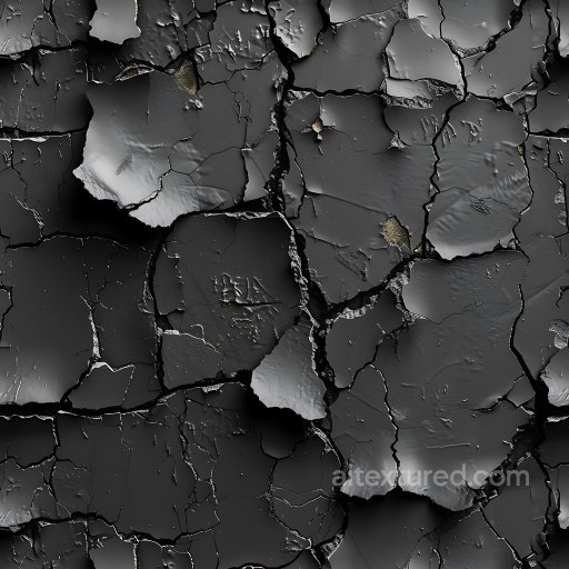 cracked paint PBR texture with large peeling and fractured surfaces seamless Cracked & Holes PBR texture