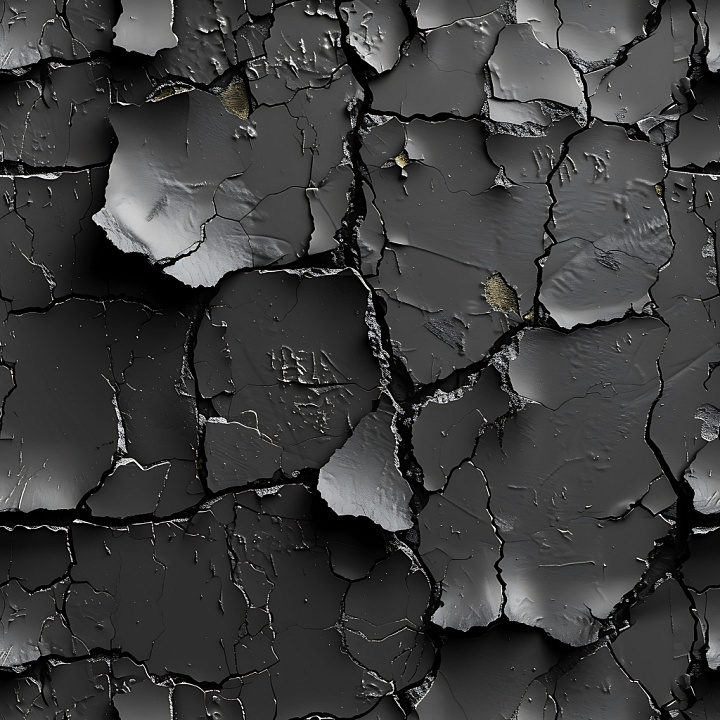 Cracked Paint With Large Peeling And Fractured Surfaces seamless PBR texture preview