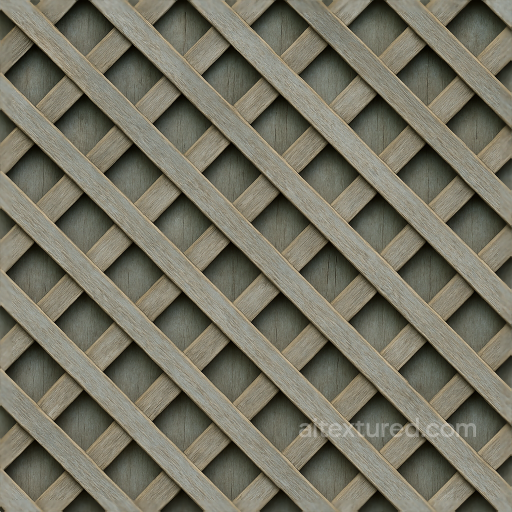 Lattice Fence With Painted Wood And Faded Paint Surface seamless Fences PBR texture