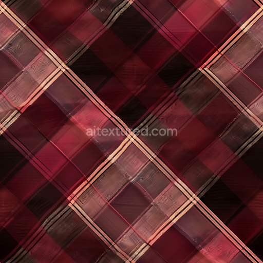 Seamless 3D PBR Texture of Red and Brown Transparent Plaid Fabric