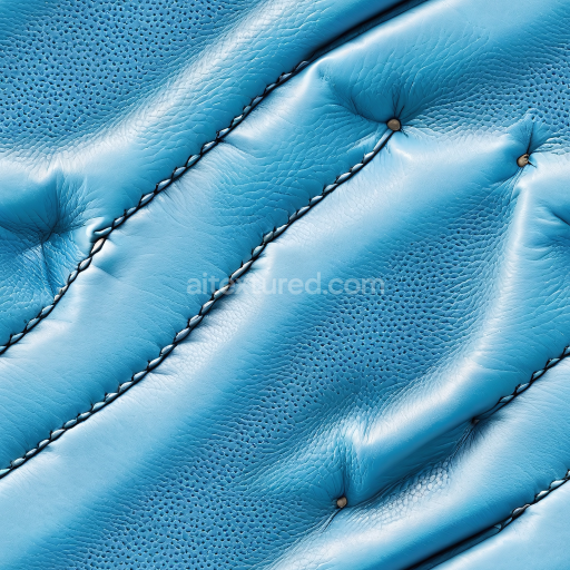 Seamless 3D Quilted Blue Leather PBR Texture with Fine Grain and Button Tufting
