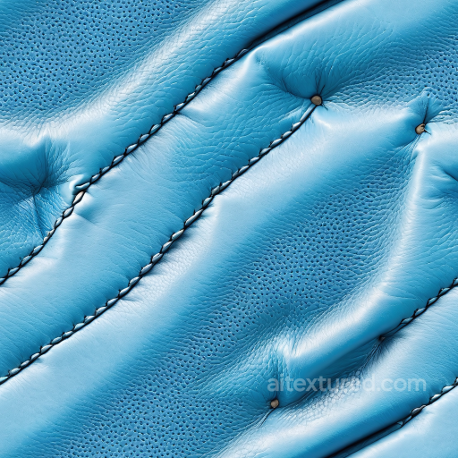 Quilted Blue Leather PBR Texture with Fine Grain and Button Tufting seamless Leather PBR texture