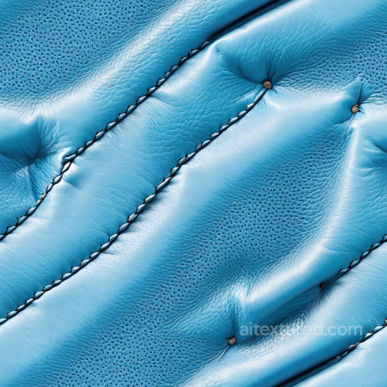 Quilted Blue Leather PBR Texture with Fine Grain and Button Tufting Leather texture preview
