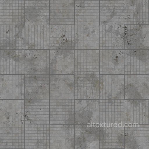 Severely Damaged gray Tile Paving | Free PBR seamless Tile PBR texture