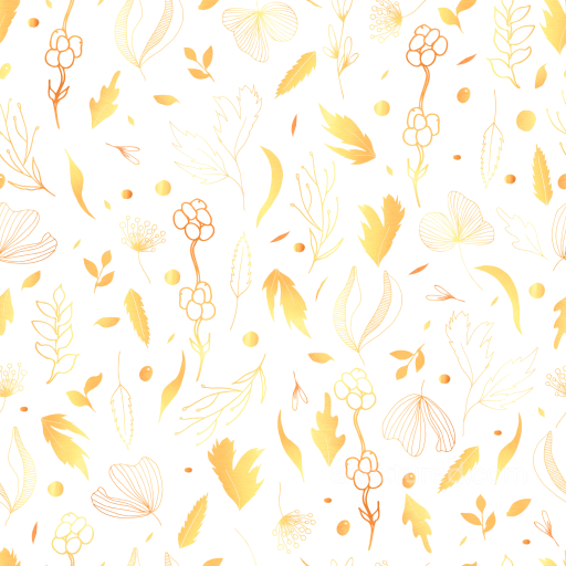 with White Background and Gold Botanical Pattern seamless White & Gold PBR texture