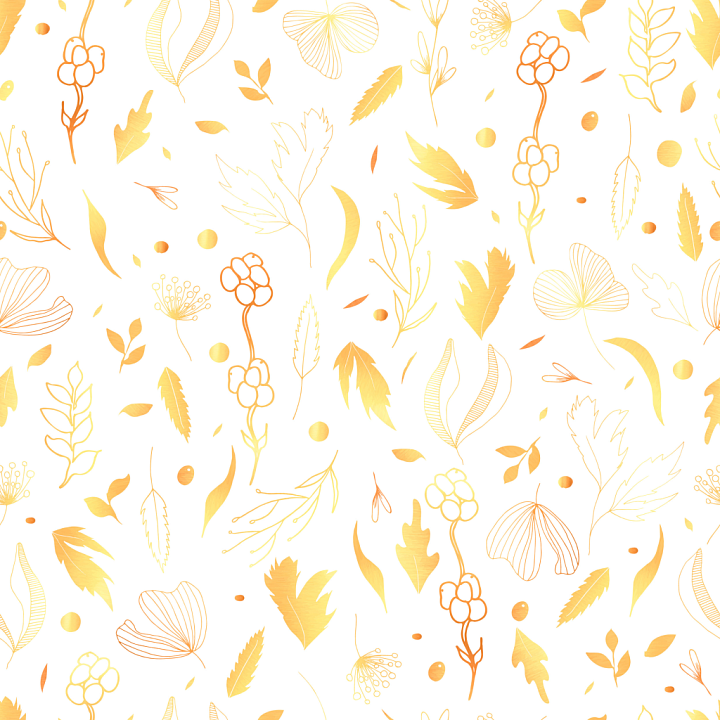with White Background and Gold Botanical Pattern seamless PBR texture preview