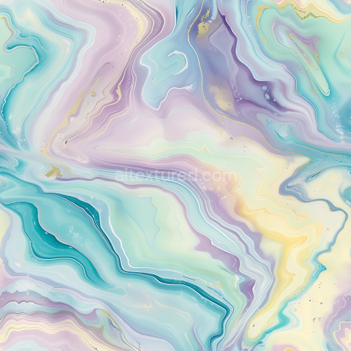 Seamless 3D PBR Buttercream Marble Texture with Pastel Swirls and Fluid Veins