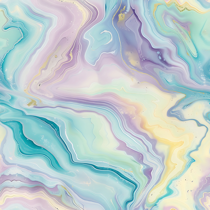 Buttercream Marble with Pastel Swirls and Fluid Veins seamless PBR texture preview