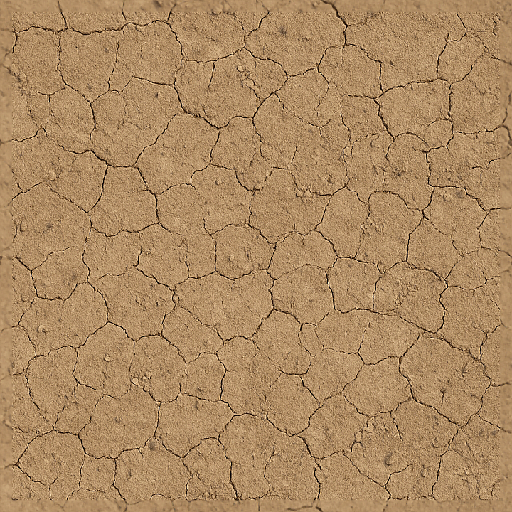 Dry Cracked Earth Ground Surface With Dust And Soil Crumbs seamless PBR texture preview
