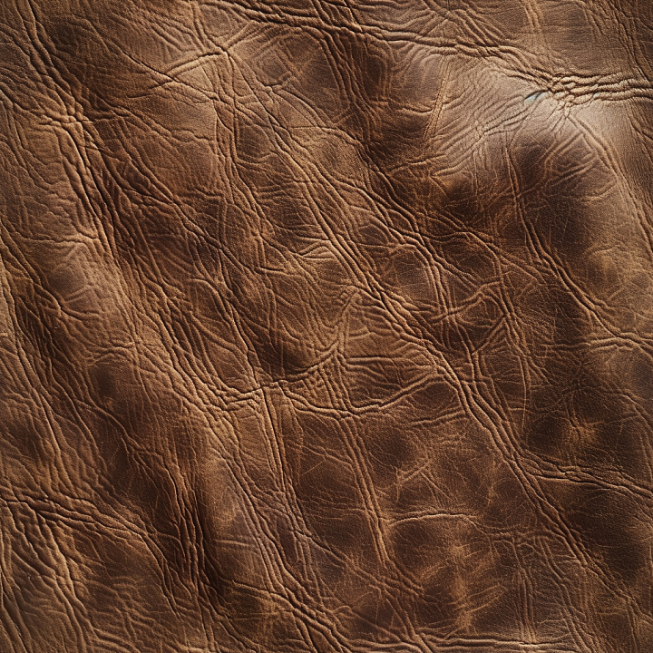 Weathered Brown Distressed Leather with Pronounced Wrinkles and Aging seamless PBR texture preview