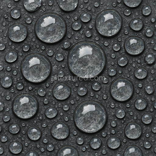 Seamless 3d texture pbr 8k liquid bubble cluster on wet stone surface