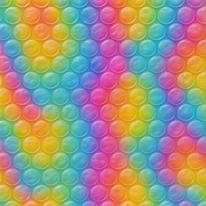 Vibrant Colors Bubble Wrap Foam Effect Furniture Plastic seamless PBR texture preview