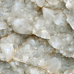 seamless Seamless 3D Crystalline White Quartz Stone PBR Texture with Translucent Faceted Crystals texture 8k free download PBR