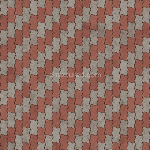 Preview — Zigzag Unipaver Bricks with Diagonal Pattern | Free PBR