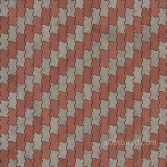 Zigzag Unipaver Bricks with Diagonal Pattern | Free PBR Brick texture preview