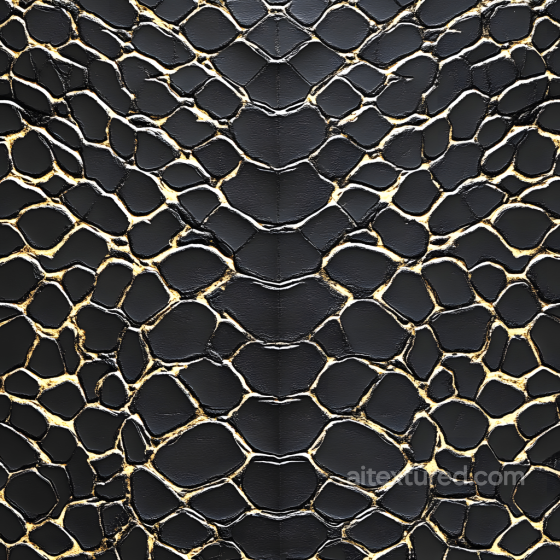 Skin Texture Featuring Cracked Black Dermal Patterns with Golden Vein Highlights Skin texture preview