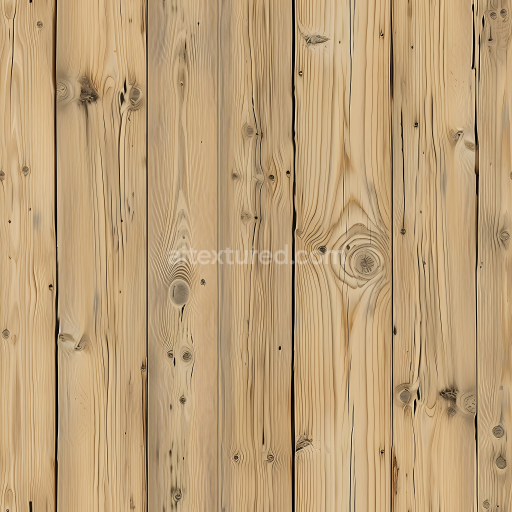 Seamless 3D Light Pine Wood Planks PBR Texture with Natural Knots and Grain
