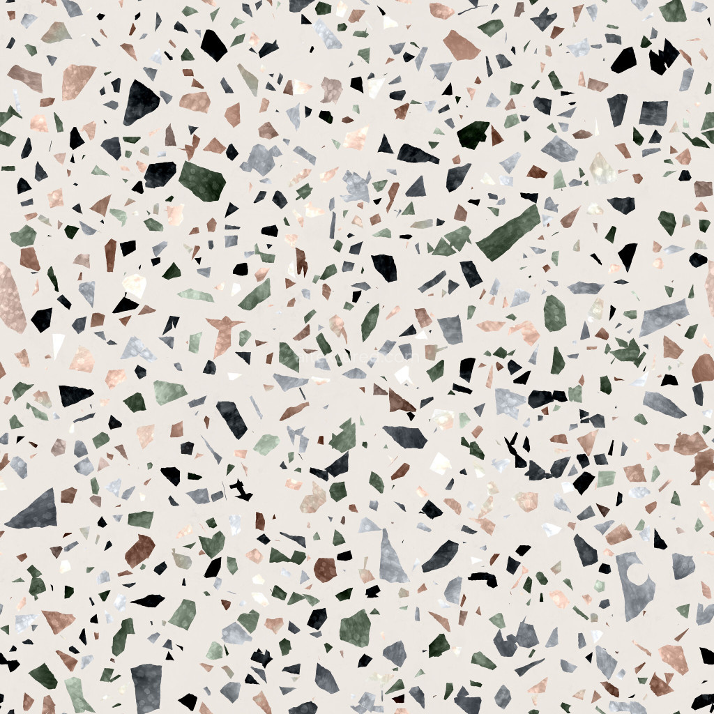 Seamless terrazzo PBR texture with colorful stone chips