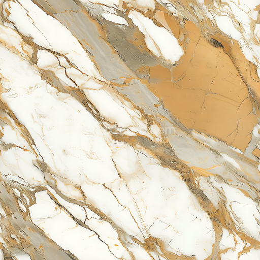 Seamless 3D Calacatta Gold Marble PBR Texture with Elegant Gold and Grey Veining