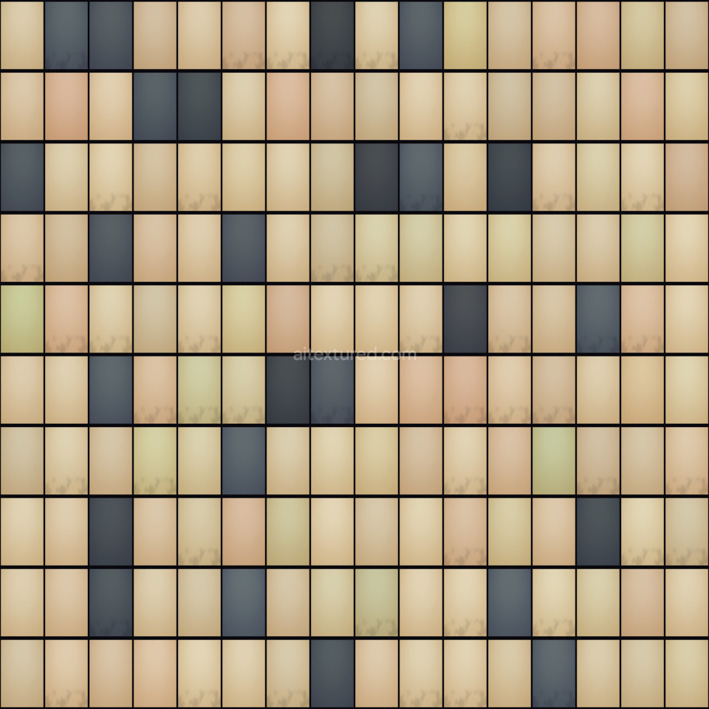 Seamless PBR facade texture with modern color pattern