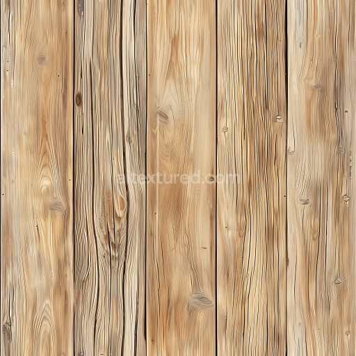 Seamless 3D Weathered Pine Wood Planks PBR Texture with Natural Grain and Knots