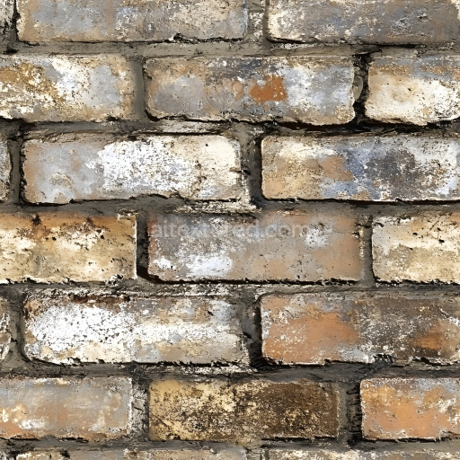 Seamless 3D Weathered Cracked Brick Wall PBR Texture with Chipped and Worn Details