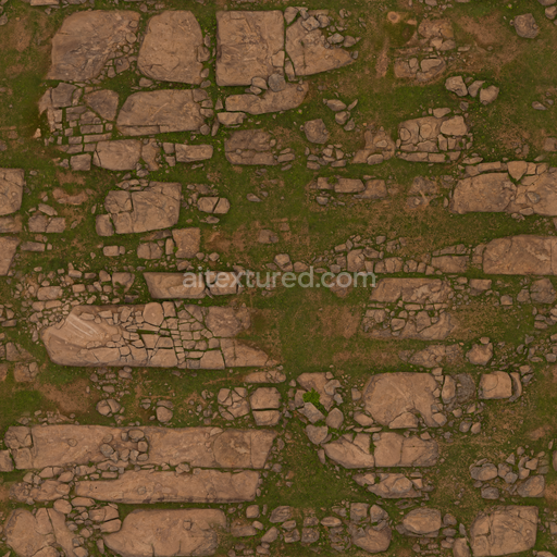 Rocky Terrain — Nature Grass Terrain Grass Terrain Wilderness — PBR seamless 3D texture