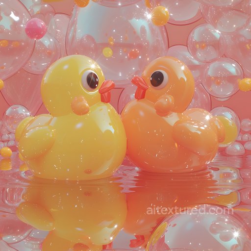 Inflated Glossy Vinyl Bubbles PBR Texture in Soft Pink seamless Inflated PBR texture