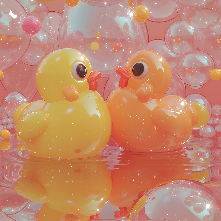 Inflated Glossy Vinyl Bubble in Warm Pastel Colors seamless PBR texture preview
