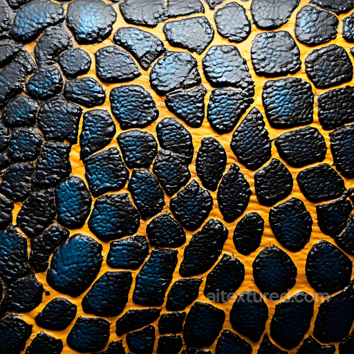 Stylized Reptile Skin Seamless Texture with Distinctive Black Scales and Yellow Gaps seamless Skin PBR texture
