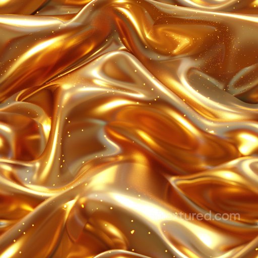 Seamless 3D PBR Texture of Glossy Gold Fabric with Smooth Draping texture preview